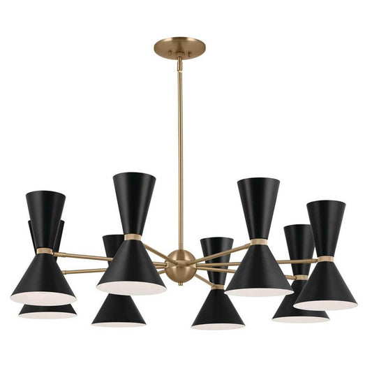KICHLER 52567CPZBK Phix 48.75 Inch 16 Light Chandelier in Champagne Bronze with Black