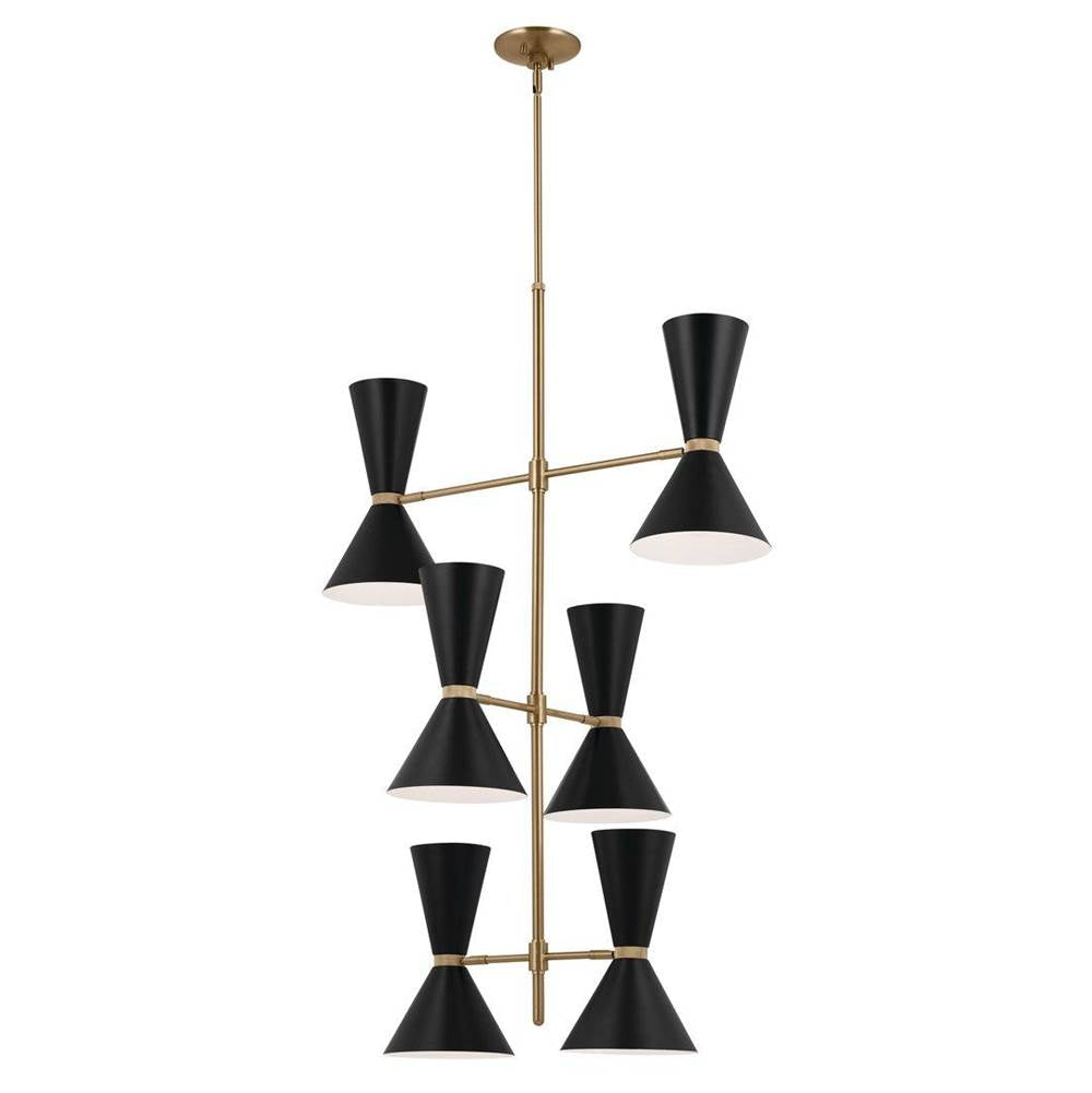 KICHLER 52568CPZBK Phix 50 Inch 12 Light Foyer Chandelier in Champagne Bronze with Black