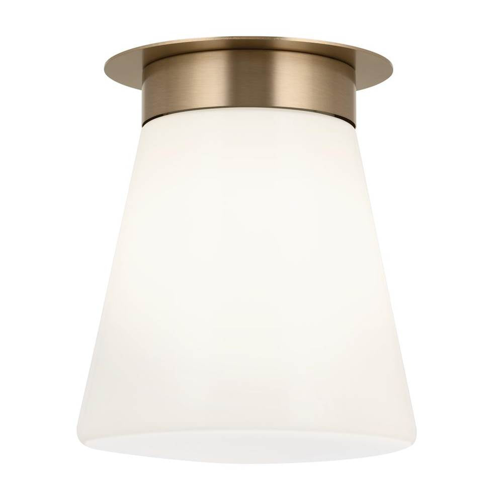 KICHLER 52585CPZ Albers 8.5 Inch 1 Light Flush mount with Opal Glass in Champagne Bronze