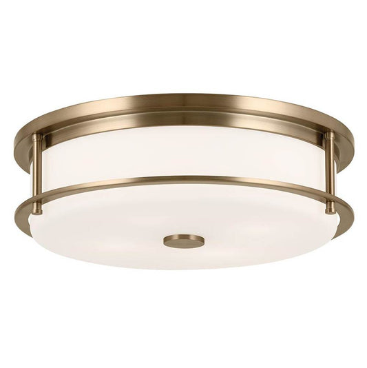 KICHLER 52597CPZ Brit 18 Inch 4 Light Flush Mount with Satin Etched Cased Opal Glass in Champagne Bronze