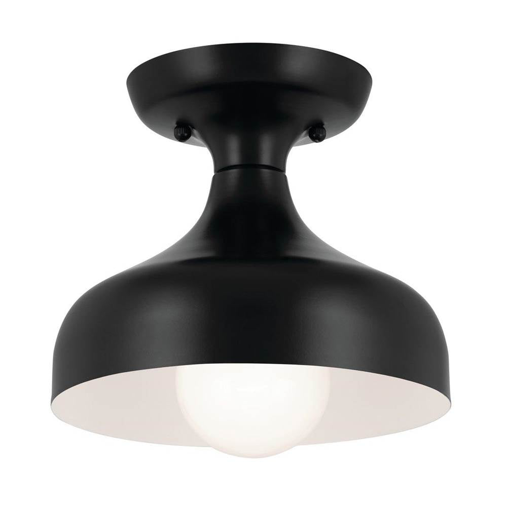 KICHLER 52599BK Sisu 6.75 Inch 1 Light Semi Flush in Black