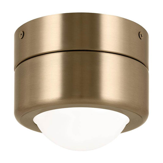 KICHLER 52600CPZ Tibbi 5.5 Inch 1 Light LED Flush Mount with Satin Etched Cased Opal Glass in Champagne Bronze