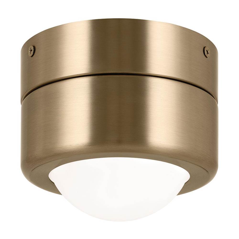 KICHLER 52600CPZ Tibbi 5.5 Inch 1 Light LED Flush Mount with Satin Etched Cased Opal Glass in Champagne Bronze