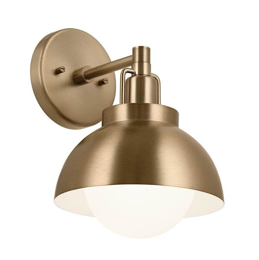 KICHLER 52601CPZ Niva 11.25 Inch 1 Light Convertible Semi Flush with Satin Etched Cased Opal Glass in Champagne Bronze