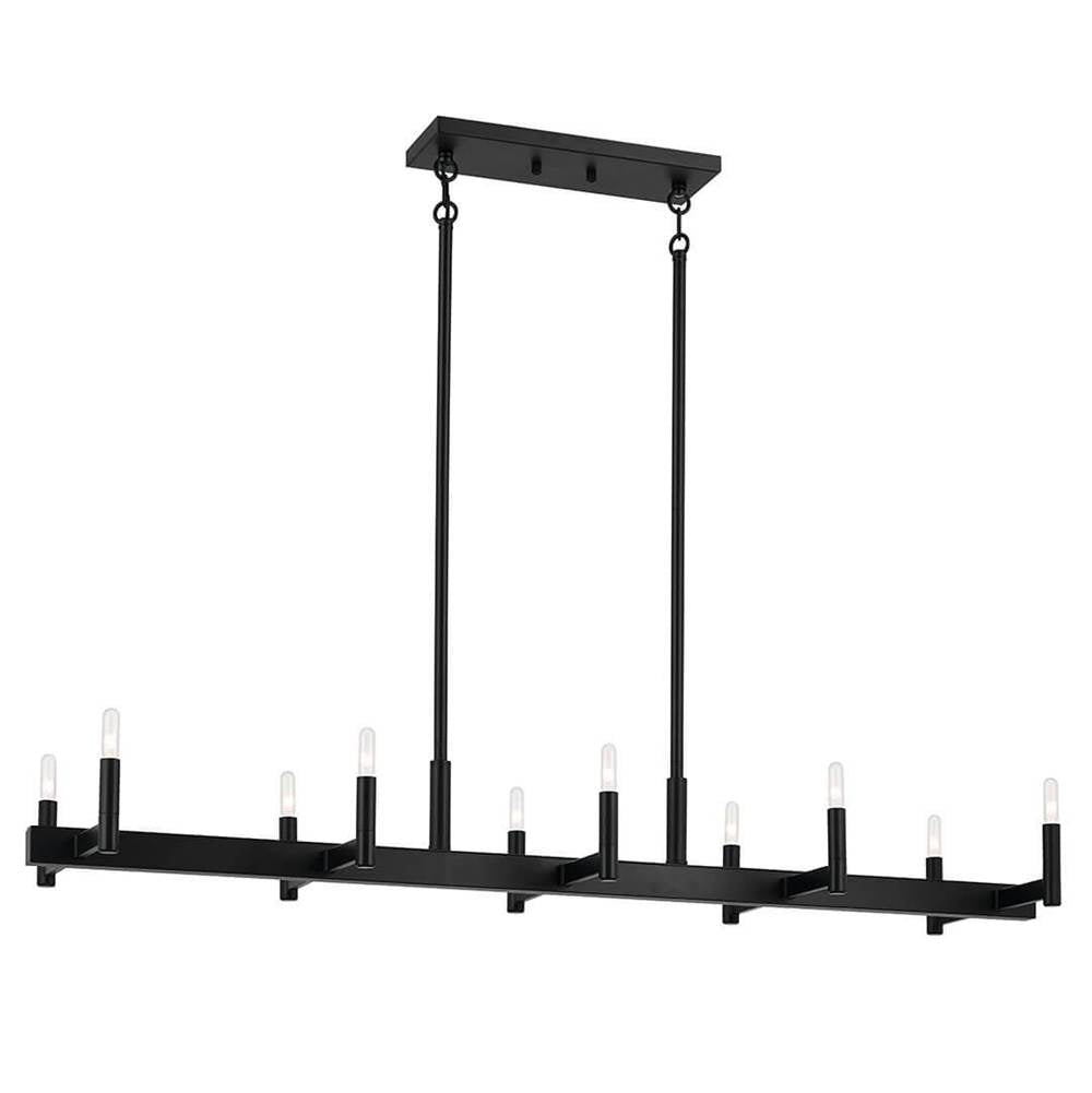 KICHLER 52614BK Erzo 50" 10 Light Linear Chandelier in Black