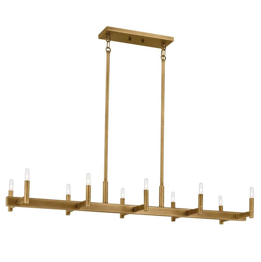 KICHLER 52614NBR Erzo 50" 10 Light Linear Chandelier in Natural Brass