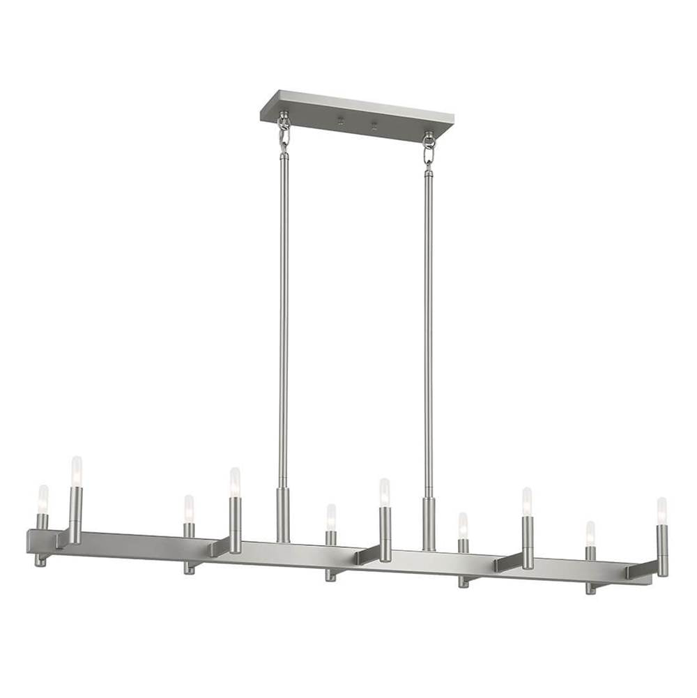 KICHLER 52614SN Erzo 50" 10 Light Linear Chandelier in Satin Nickel