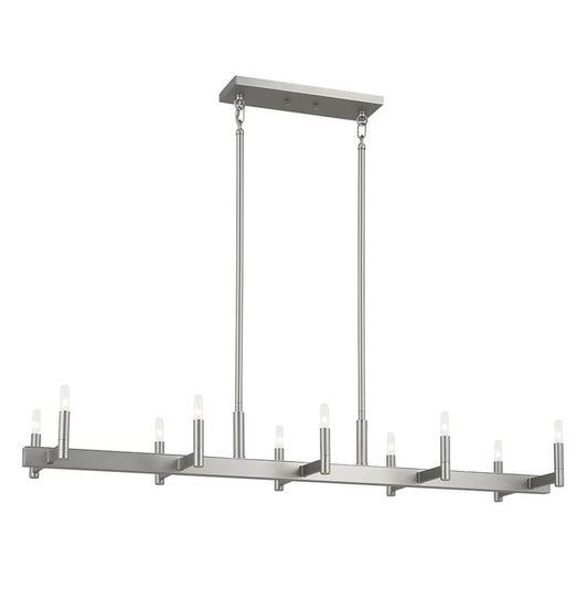 KICHLER 52614SN Erzo 50" 10 Light Linear Chandelier in Satin Nickel