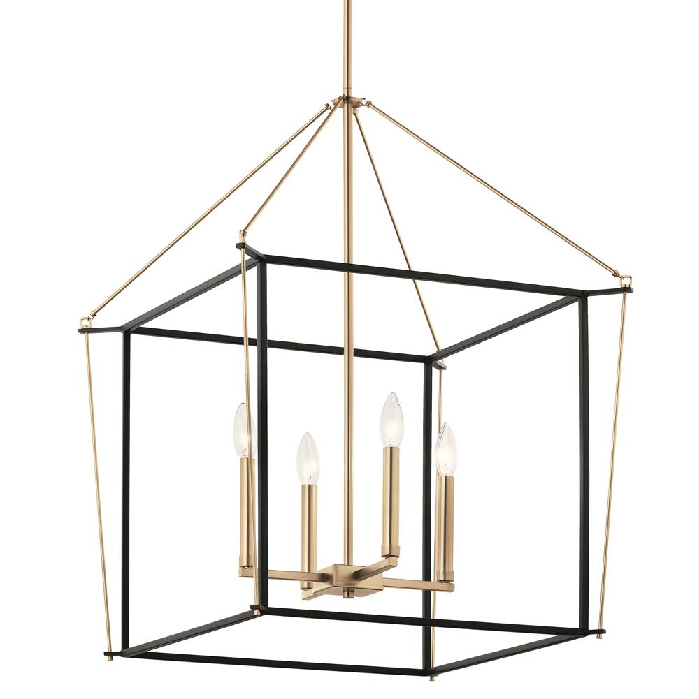 KICHLER 52627CPZ Eisley 30 Inch 4 Light Foyer Pendant in Champagne Bronze and Black