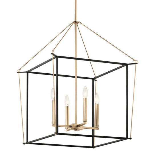 KICHLER 52627CPZ Eisley 30 Inch 4 Light Foyer Pendant in Champagne Bronze and Black