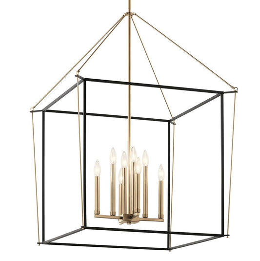 KICHLER 52628CPZ Eisley 40.25 Inch 8 Light Foyer Pendant in Champagne Bronze and Black