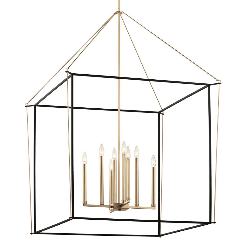 KICHLER 52629CPZ Eisley 50 Inch 8 Light 2 Tier Foyer Pendant in Champagne Bronze and Black