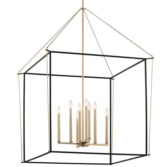 KICHLER 52629CPZ Eisley 50 Inch 8 Light 2 Tier Foyer Pendant in Champagne Bronze and Black