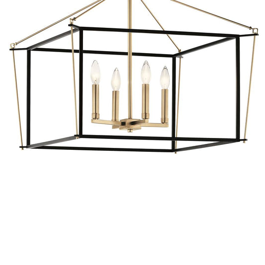 KICHLER 52632CPZ Eisley 20 Inch 4 Light Semi Flush Mount in Champagne Bronze and Black