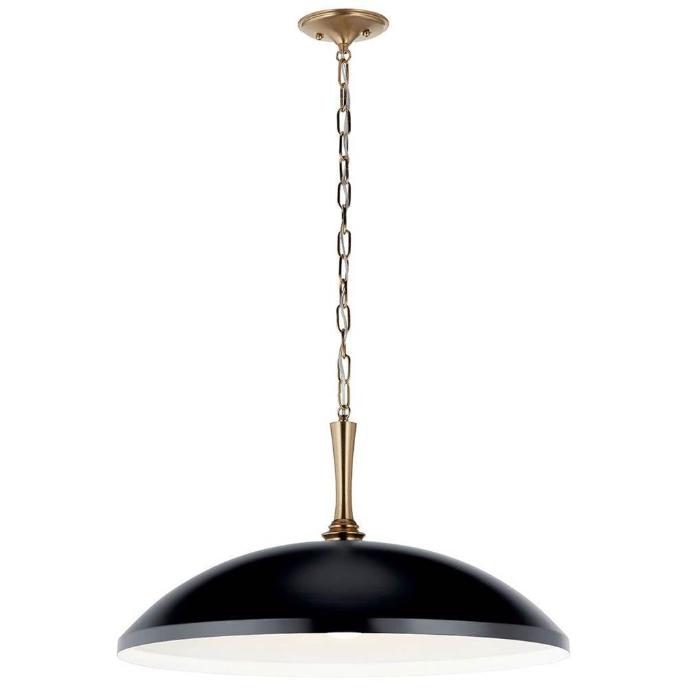 KICHLER 52637BK Delarosa 24 Inch 1 Light Pendant in Black and Champagne Bronze