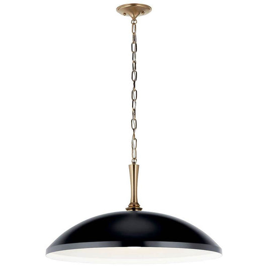 KICHLER 52637BK Delarosa 24 Inch 1 Light Pendant in Black and Champagne Bronze
