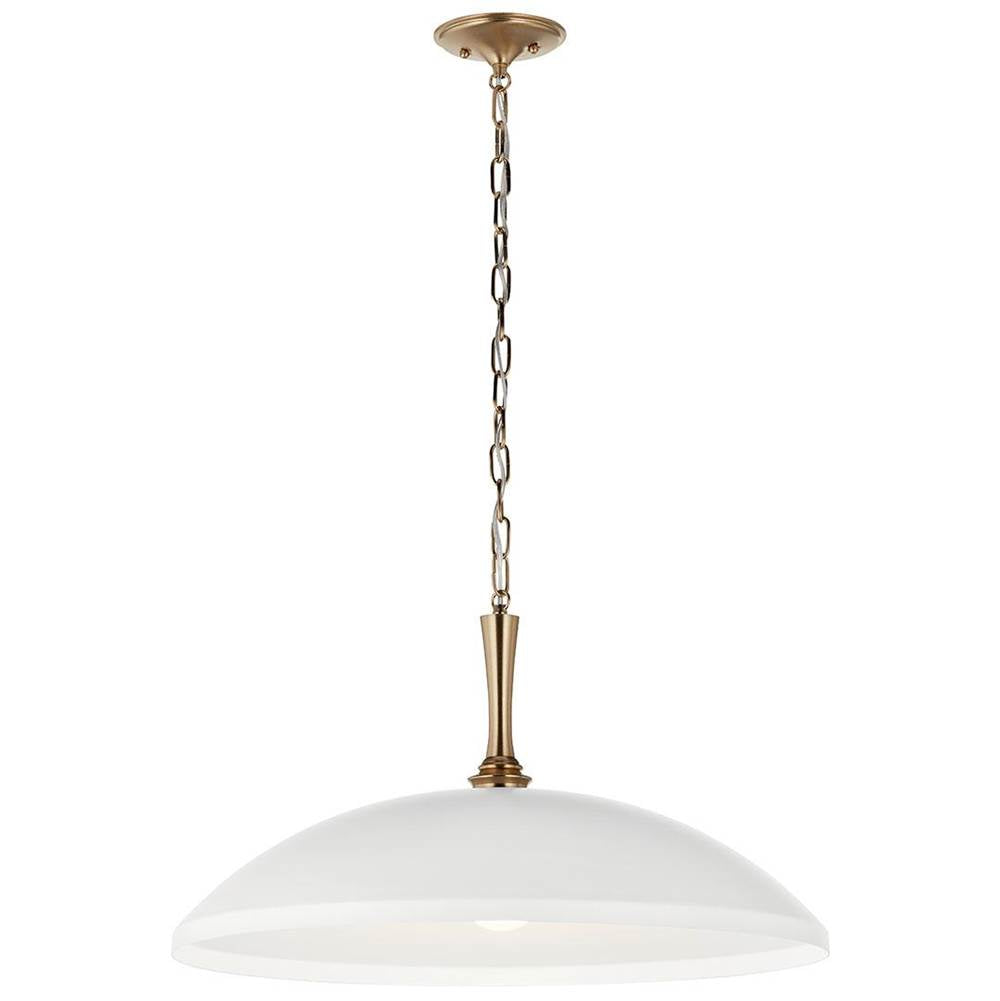 KICHLER 52637WH Delarosa 24 Inch 1 Light Pendant in White and Champagne Bronze