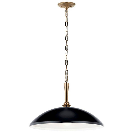 KICHLER 52638BK Delarosa 20 Inch 1 Light Pendant in Black and Champagne Bronze