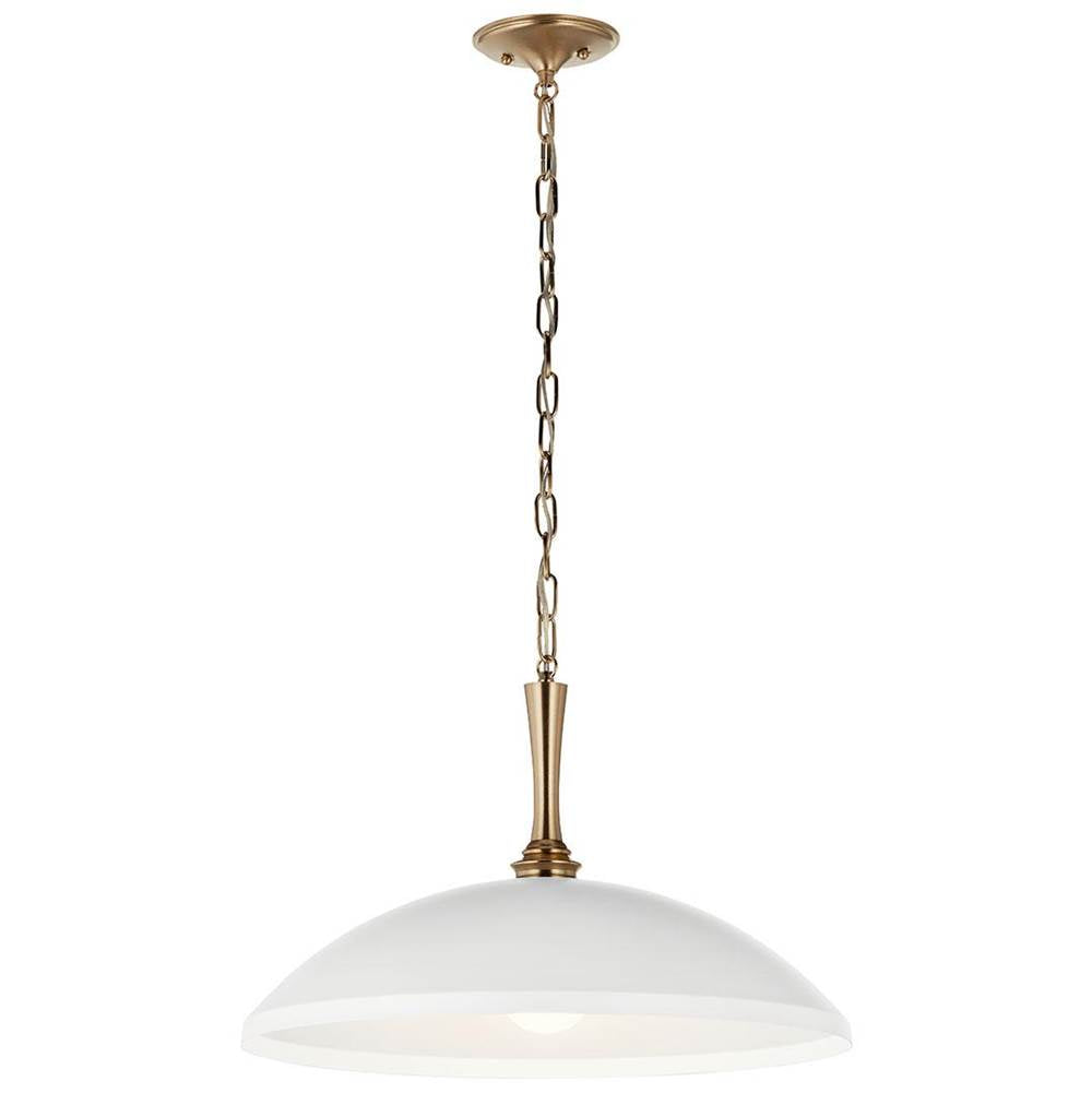 KICHLER 52638WH Delarosa 20 Inch 1 Light Pendant in White and Champagne Bronze