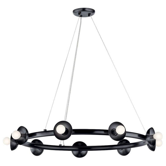KICHLER 52642BK Palta 34.5 Inch 9 Light Chandelier in Black