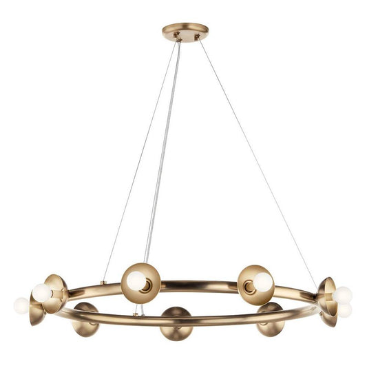 KICHLER 52642CPZ Palta 34.5 Inch 9 Light Chandelier in Champagne Bronze