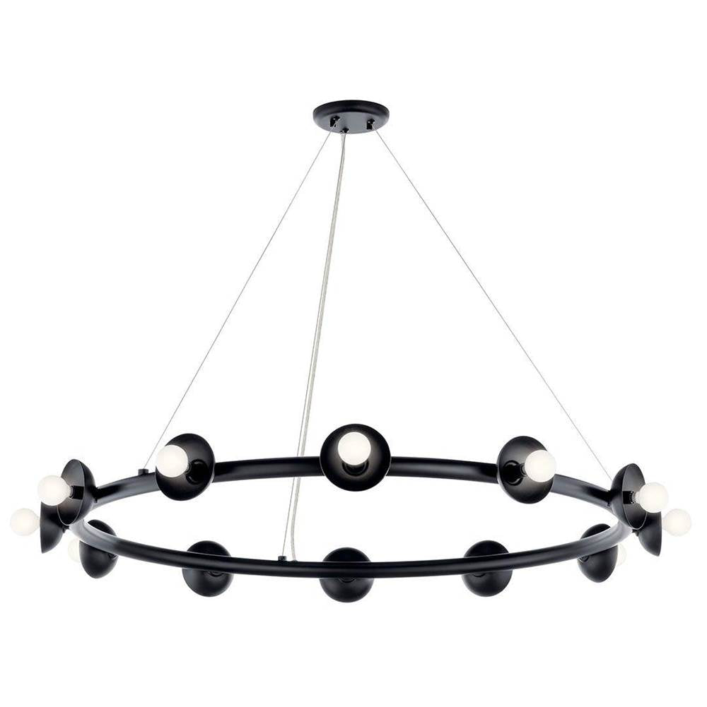 KICHLER 52643BK Palta 42 Inch 12 Light Chandelier in Black