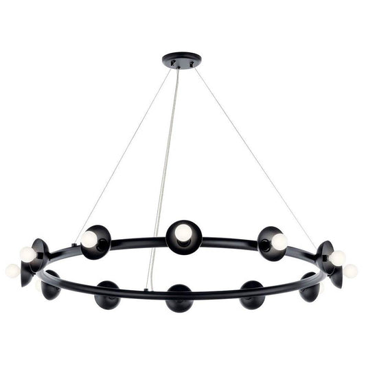 KICHLER 52643BK Palta 42 Inch 12 Light Chandelier in Black