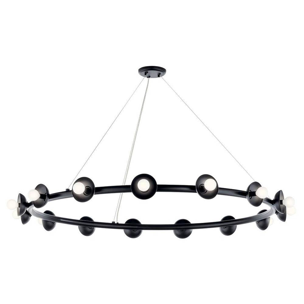 KICHLER 52644BK Palta 50 Inch 15 Light Chandelier in Black