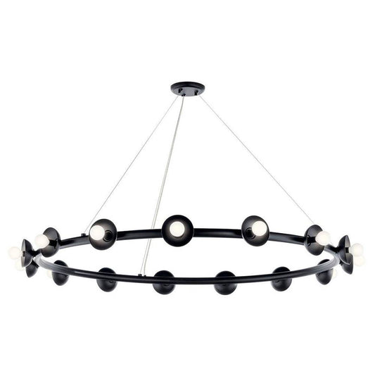 KICHLER 52644BK Palta 50 Inch 15 Light Chandelier in Black