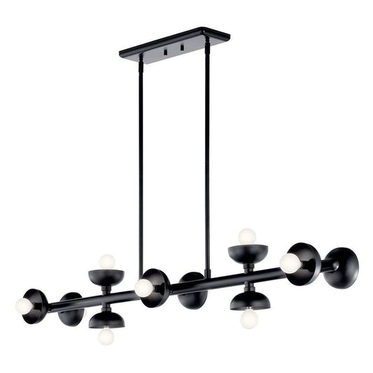 KICHLER 52645BK Palta 48 Inch 10 Light Linear Chandelier in Black