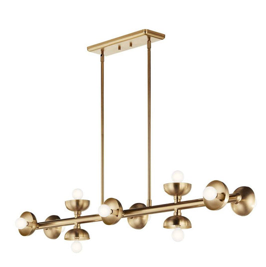 KICHLER 52645CPZ Palta 48 Inch 10 Light Linear Chandelier in Champagne Bronze