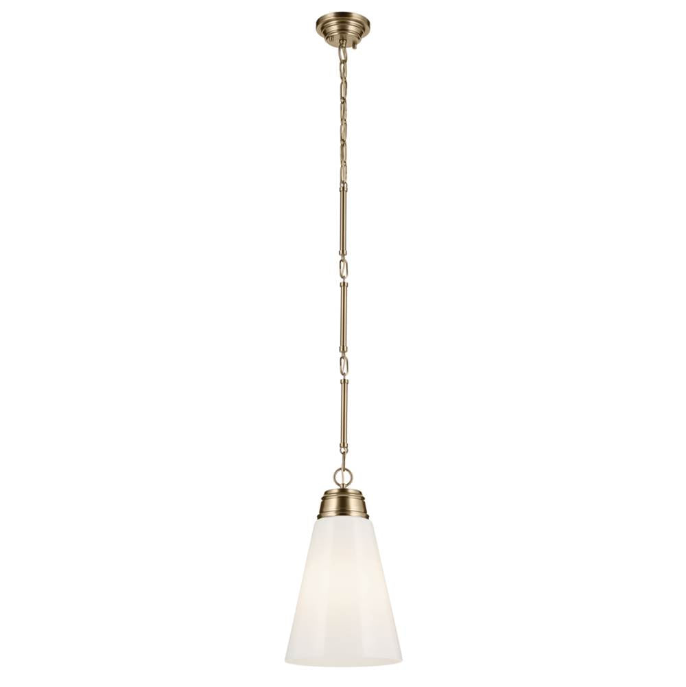 KICHLER 52661CPZ Marsailli 19" 1-Light Medium Pendant with Opal Glass in Champagne Bronze