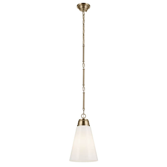 KICHLER 52661CPZ Marsailli 19" 1-Light Medium Pendant with Opal Glass in Champagne Bronze