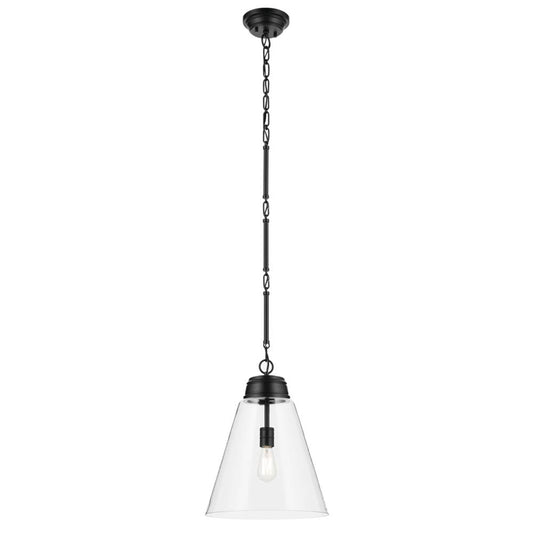 KICHLER 52662BKCLR Marsailli 19.75" 1-Light Large Pendant with Clear Glass in Black
