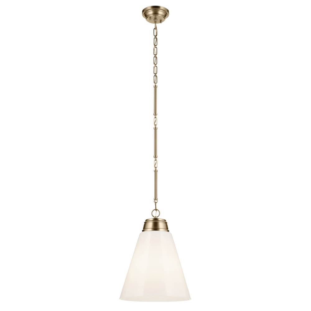 KICHLER 52662CPZ Marsailli 19.75" 1-Light Large Pendant with Opal Glass in Champagne Bronze