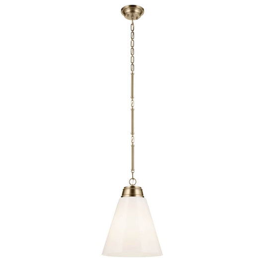 KICHLER 52662CPZ Marsailli 19.75" 1-Light Large Pendant with Opal Glass in Champagne Bronze