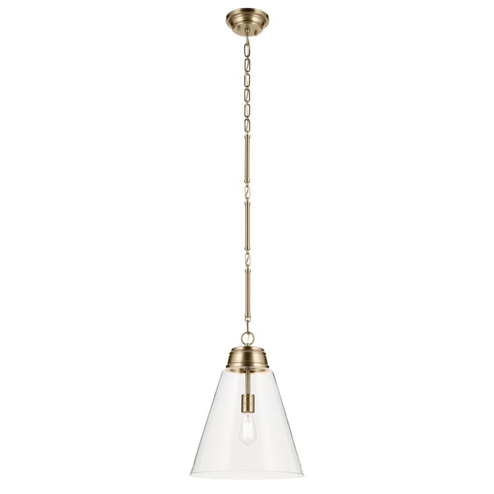 KICHLER 52662CPZCLR Marsailli 19.75" 1-Light Large Pendant with Clear Glass in Champagne Bronze