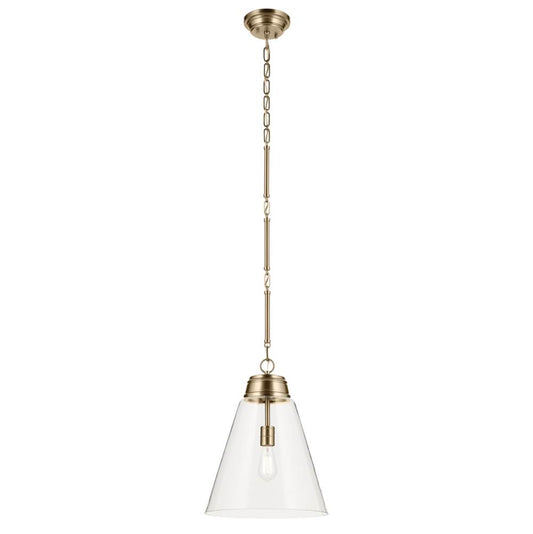KICHLER 52662CPZCLR Marsailli 19.75" 1-Light Large Pendant with Clear Glass in Champagne Bronze