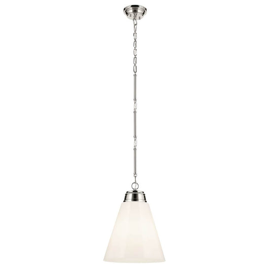 KICHLER 52662PN Marsailli 19.75" 1-Light Large Pendant with Opal Glass in Brushed Nickel