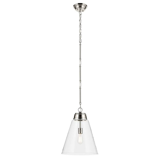 KICHLER 52662PNCLR Marsailli 19.75" 1-Light Large Pendant with Clear Glass in Brushed Nickel