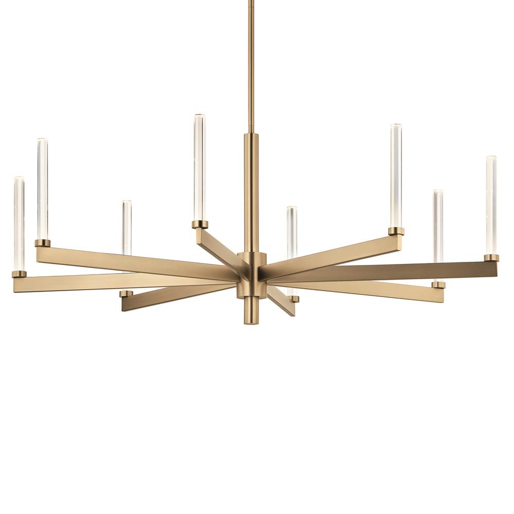 KICHLER 52668CPZ Sycara 48.5 Inch 8 Light LED Chandelier with Faceted Crystal in Champagne Bronze