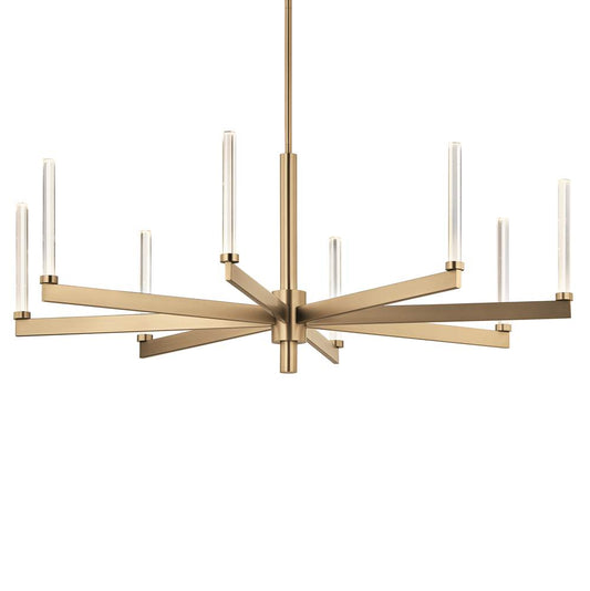 KICHLER 52668CPZ Sycara 48.5 Inch 8 Light LED Chandelier with Faceted Crystal in Champagne Bronze