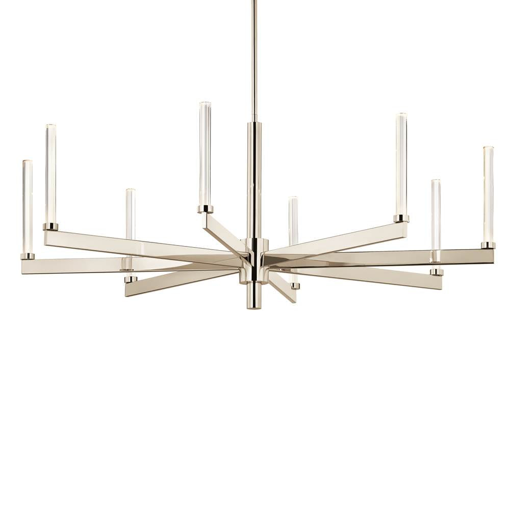 KICHLER 52668PN Sycara 48.5 Inch 8 Light LED Chandelier with Faceted Crystal in Polished Nickel