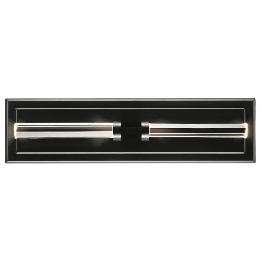 KICHLER 52671BK Sycara 19 Inch 2 Light LED Wall Sconce with Faceted Crystal in Black