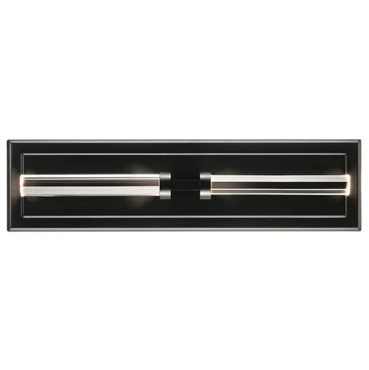 KICHLER 52671BK Sycara 19 Inch 2 Light LED Wall Sconce with Faceted Crystal in Black