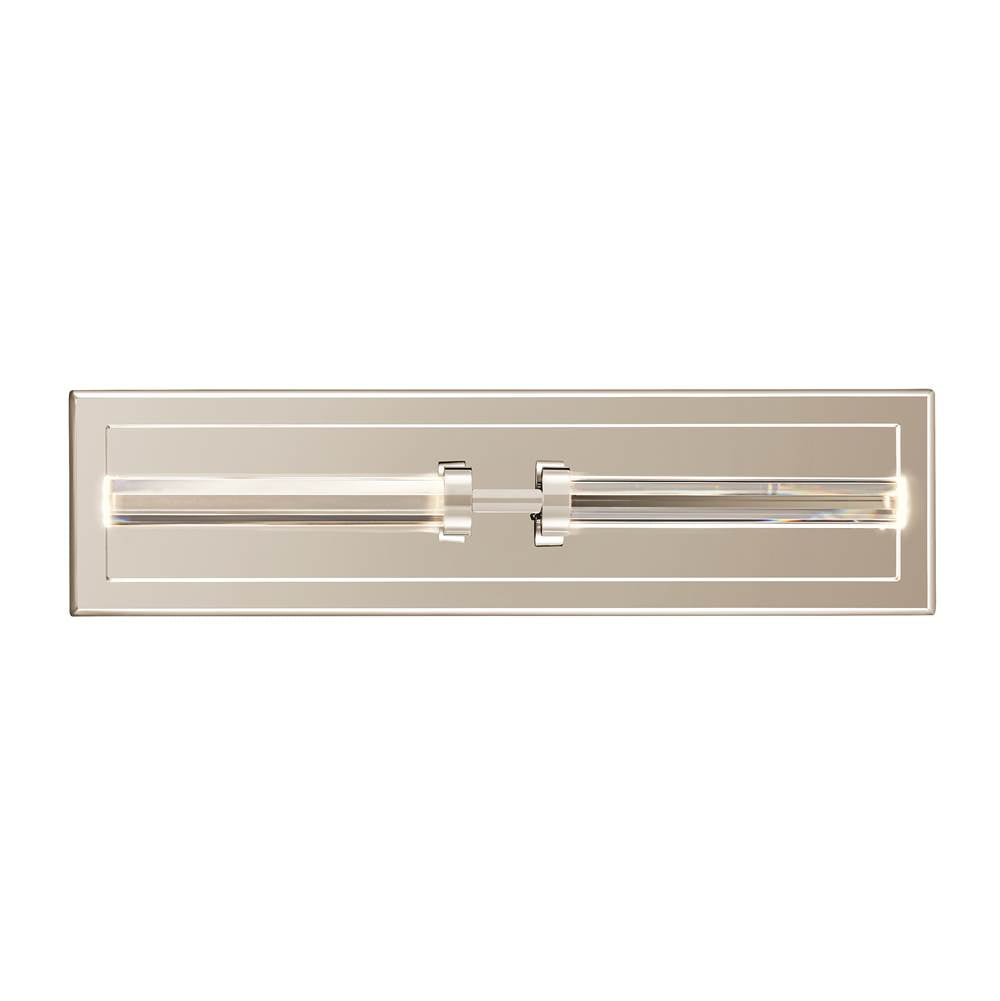 KICHLER 52671PN Sycara 19 Inch 2 Light LED Wall Sconce with Faceted Crystal in Polished Nickel