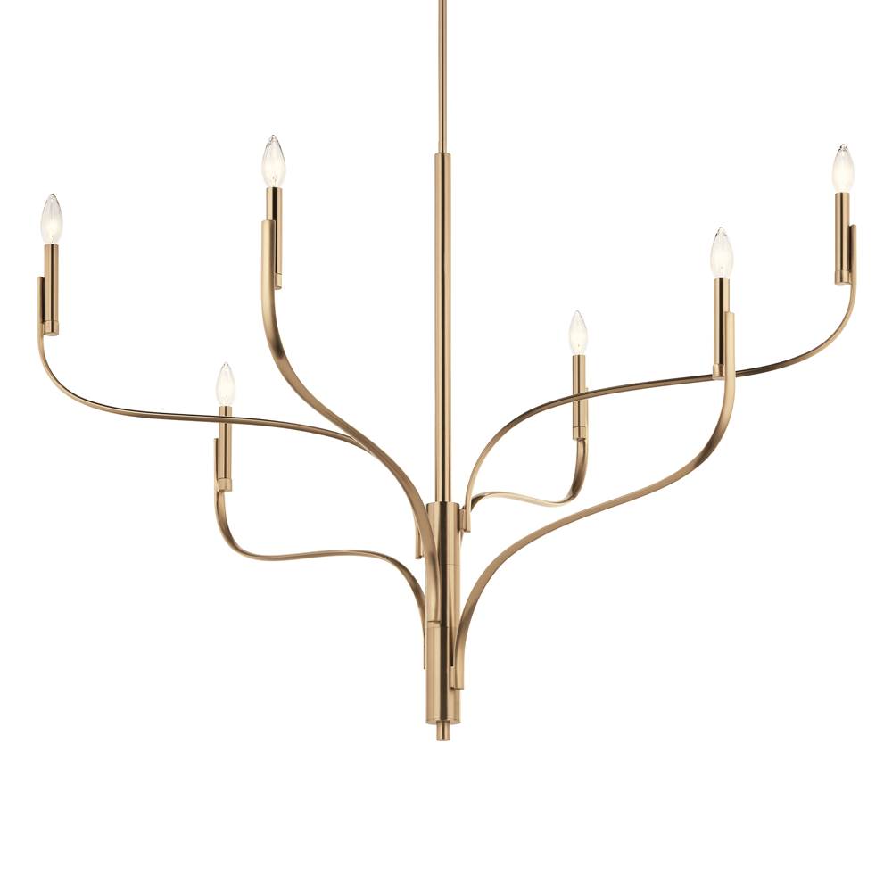 KICHLER 52674CPZ Livadia 47.25 Inch 6 Light Chandelier in Champagne Bronze