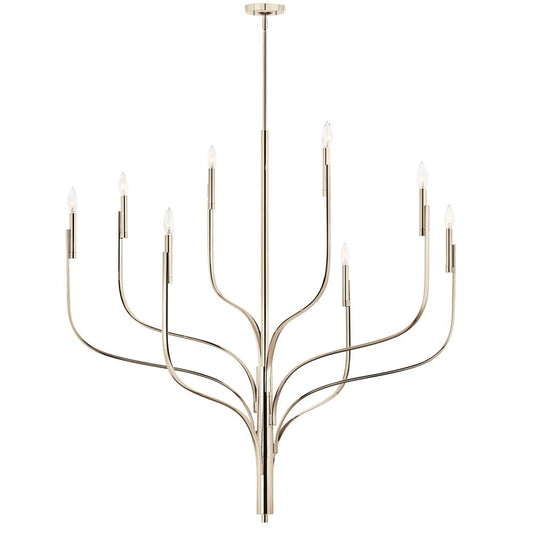 KICHLER 52675PN Livadia 47.75 Inch 8 Light Chandelier in Polished Nickel