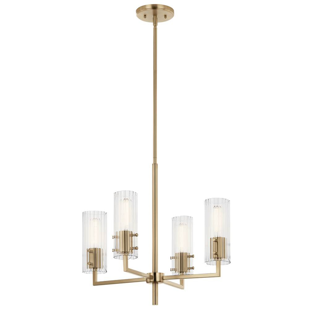 KICHLER 52678CPZ Velestino 20.5" 4-Light Chandelier in Champagne Bronze