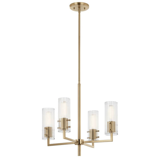KICHLER 52678CPZ Velestino 20.5" 4-Light Chandelier in Champagne Bronze